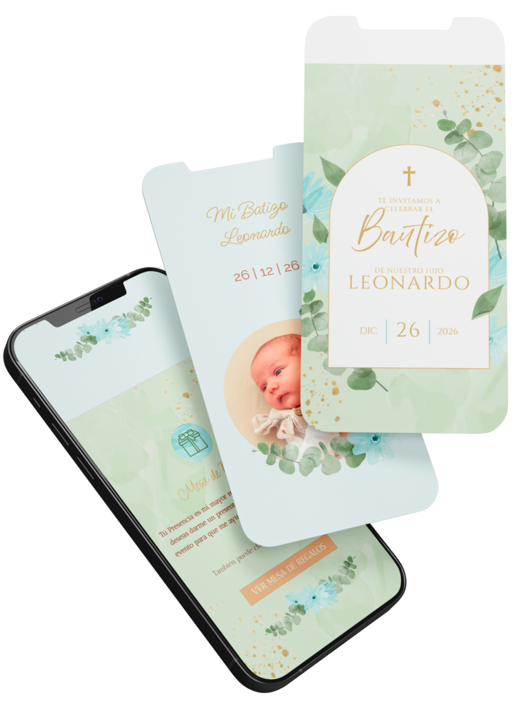 invitación digital de bautizo